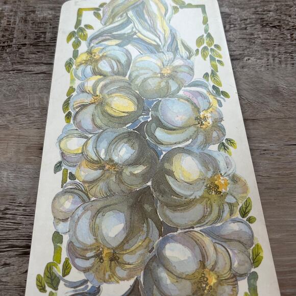 Vintage Garlic Cutting Board Charmaine Williamson Britain Art Kitchen Decor - Picture 3 of 6